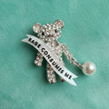 Raging bear diamanté pin