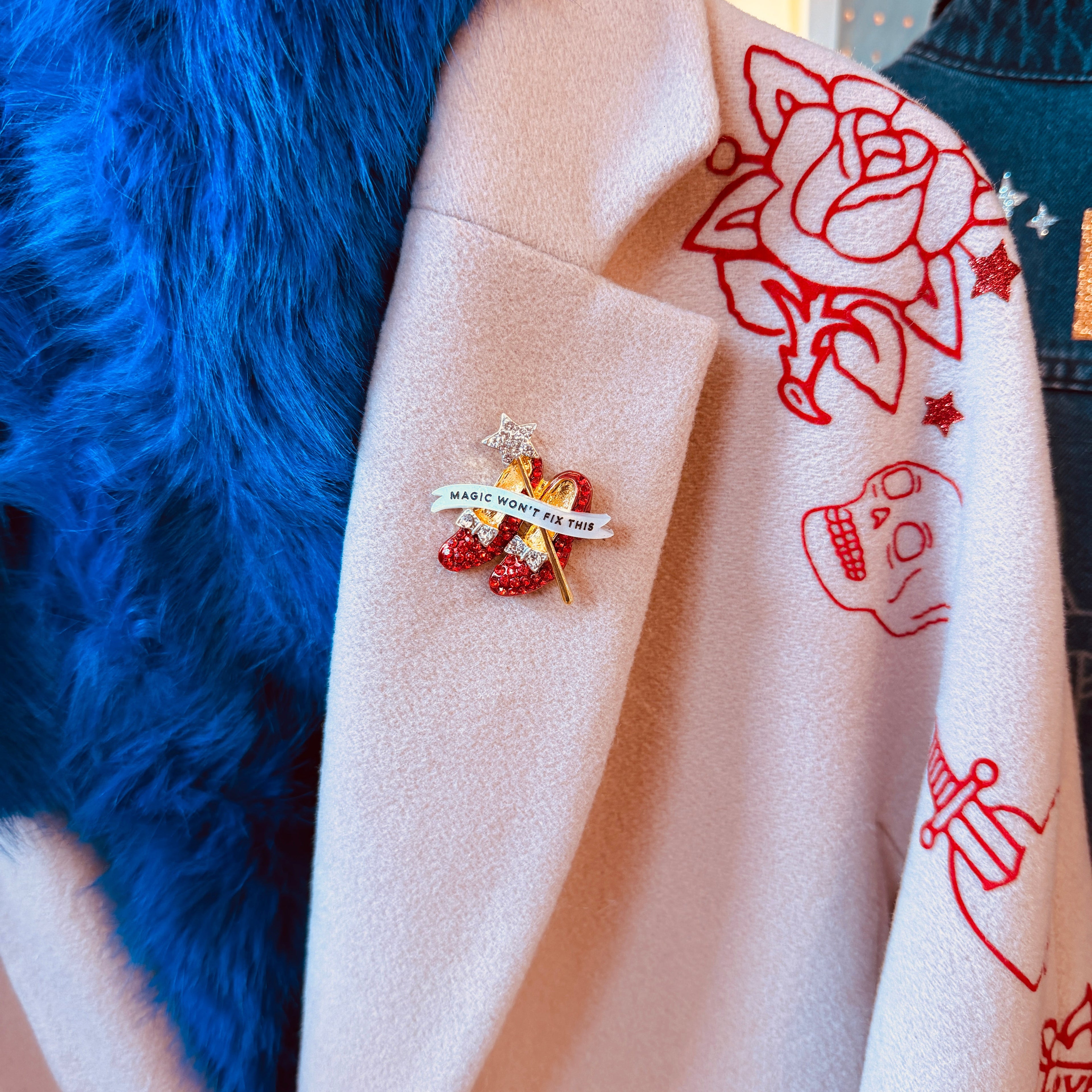 Magic won’t fix this - Ruby slippers pin