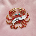 Salty, mini diamanté crab pin