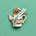 What’s the Tea? Diamanté cat in a teapot pin