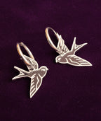 Tattoo swallow earrings