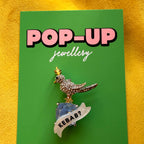 Kebab? Diamanté bird pin