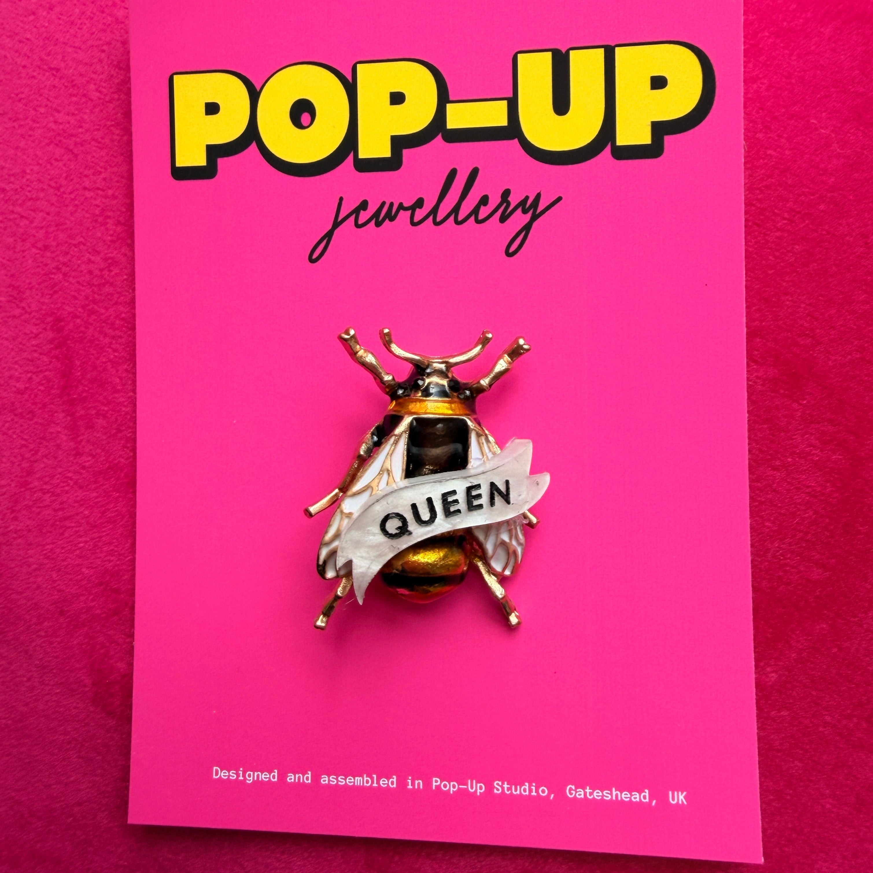 QUEEN BEE, bumblebee pin