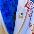 Push pineapple shake the tree. Diamanté pin