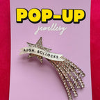 AUGH, BOLLOCKS! shooting star diamanté pin
