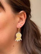 BOLLOCKS TO EVERYTHING. Rosette earrings