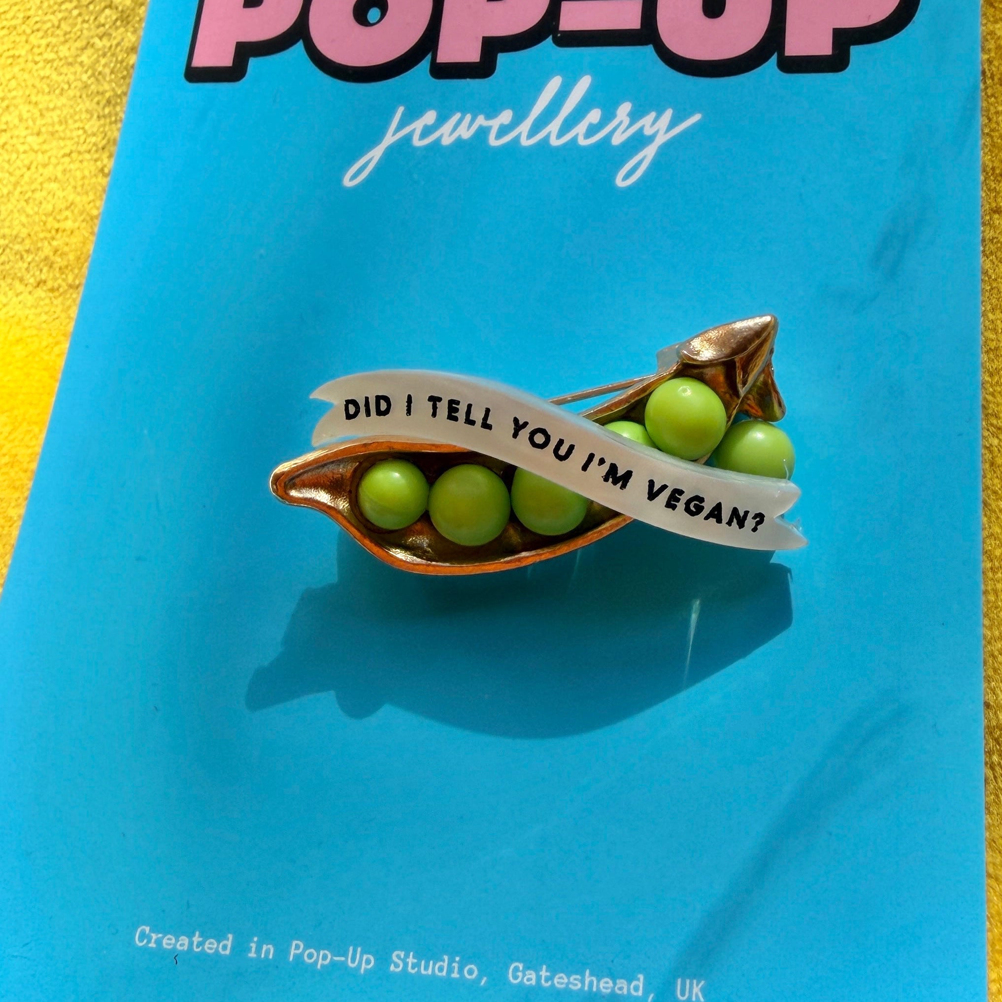 VEGAN Pea pod pin.