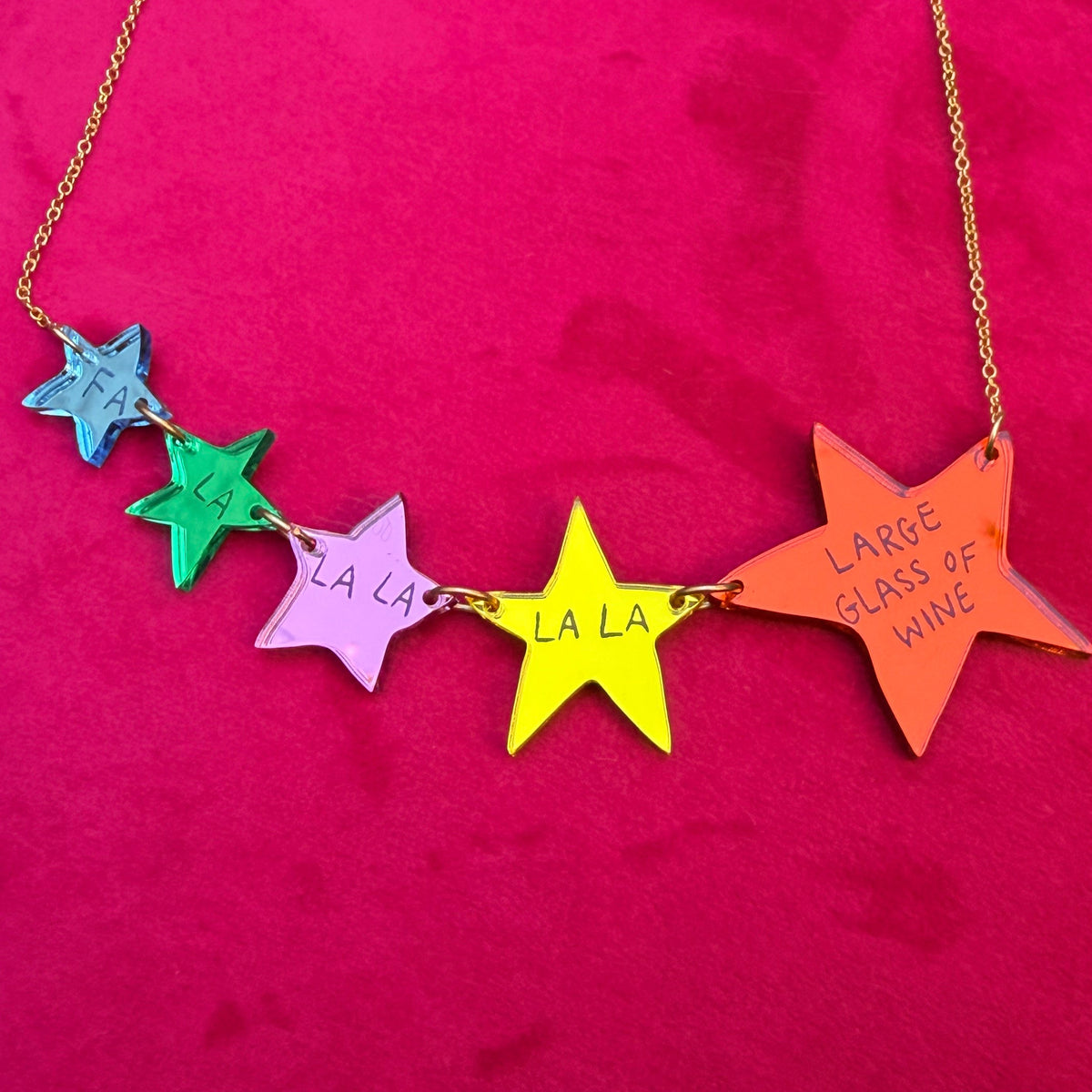 FA LA LA LA LA LA LARGE GLASS OF WINE… necklace