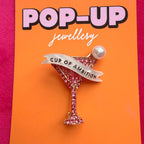 Cup of Ambition, martini glass pin