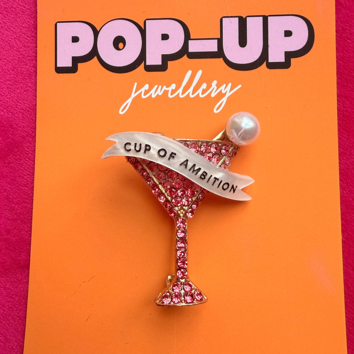 Cup of Ambition, martini glass pin