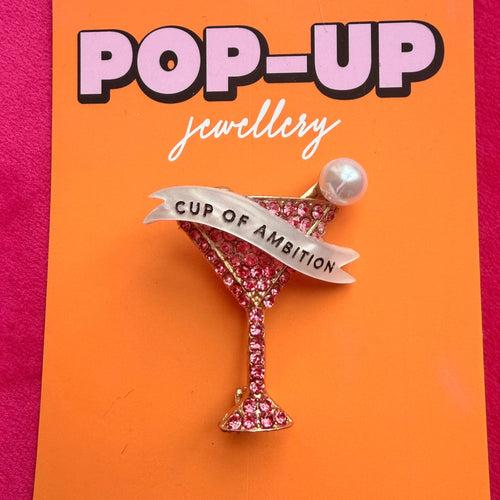 Cup of Ambition, martini glass pin