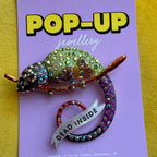 Dead inside, extroverted chameleon pin