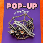 Delete The Group Chat, diamanté spiderweb pin