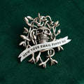 How your email finds me, withered up skull pin.