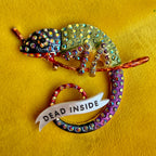 Dead inside, extroverted chameleon pin