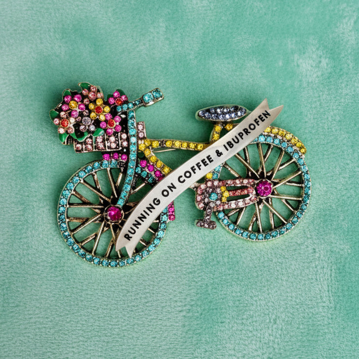 Coffee and Ibuprofen bike pin