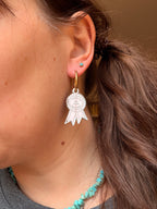I am going to succeed because I am crazy, rosette earrings.