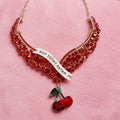 Not today, cherry princess necklace (matching earrings available)