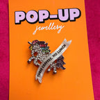 THREE COFFEES, NO LUNCH. Unicorn pin