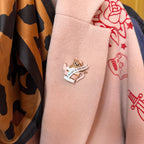 What’s the Tea? Diamanté cat in a teapot pin
