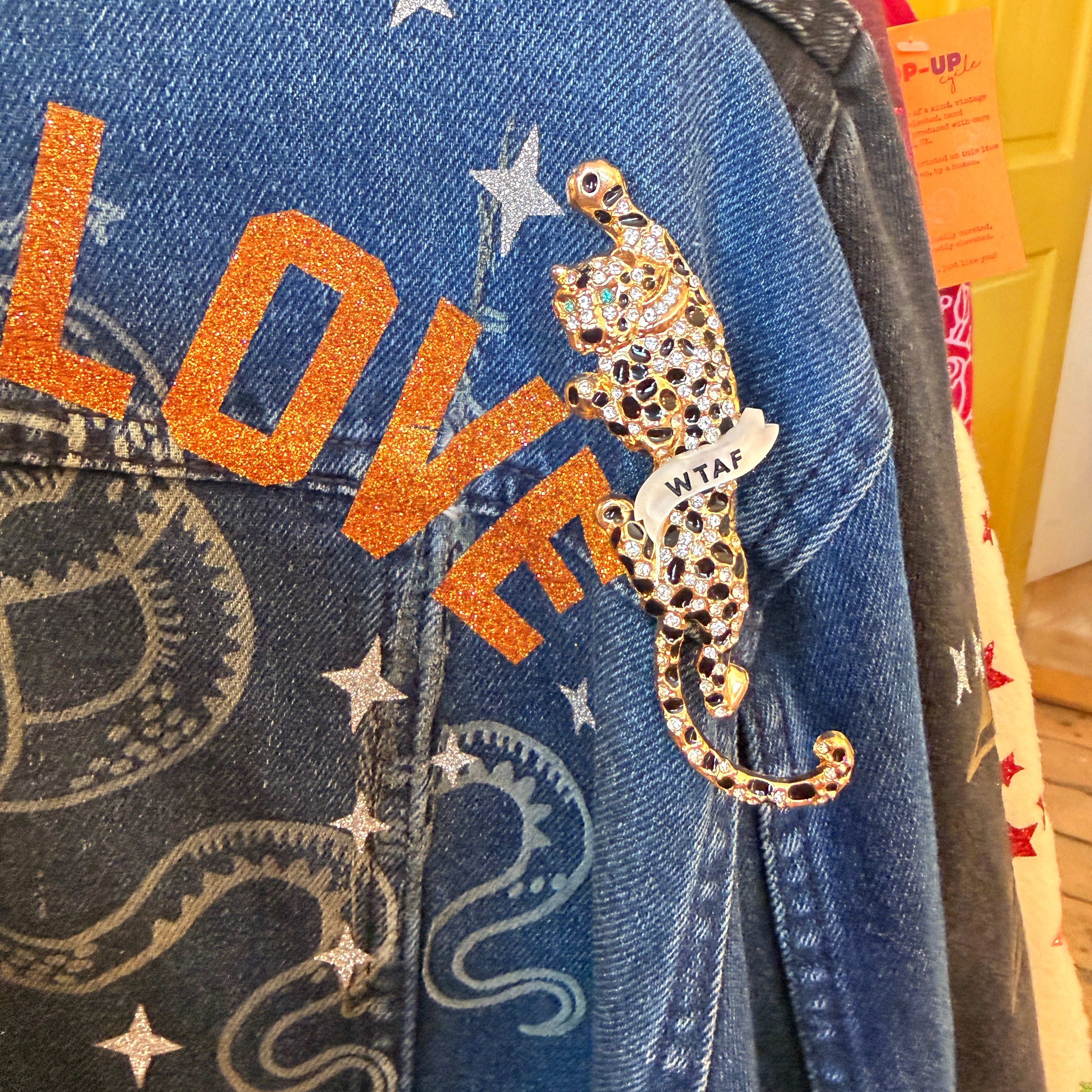 WTAF leopard pin