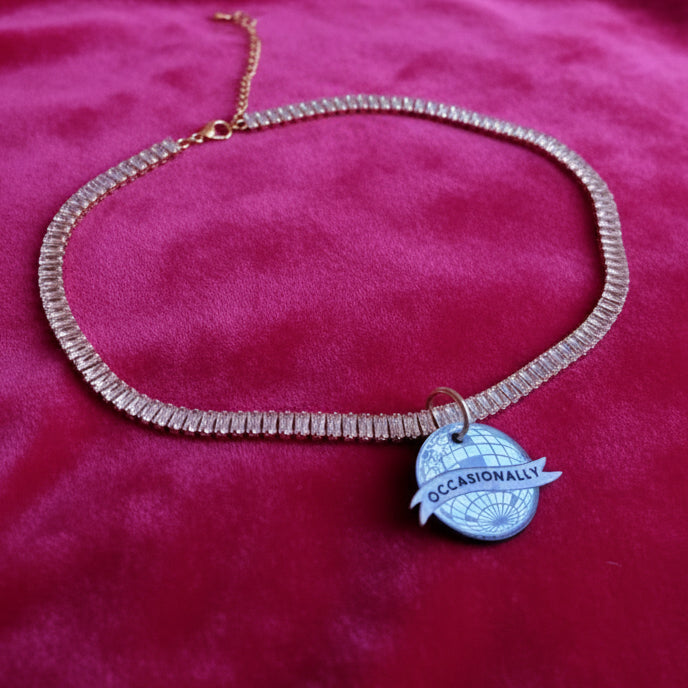 DISCO OCCASIONALLY diamanté tennis necklace