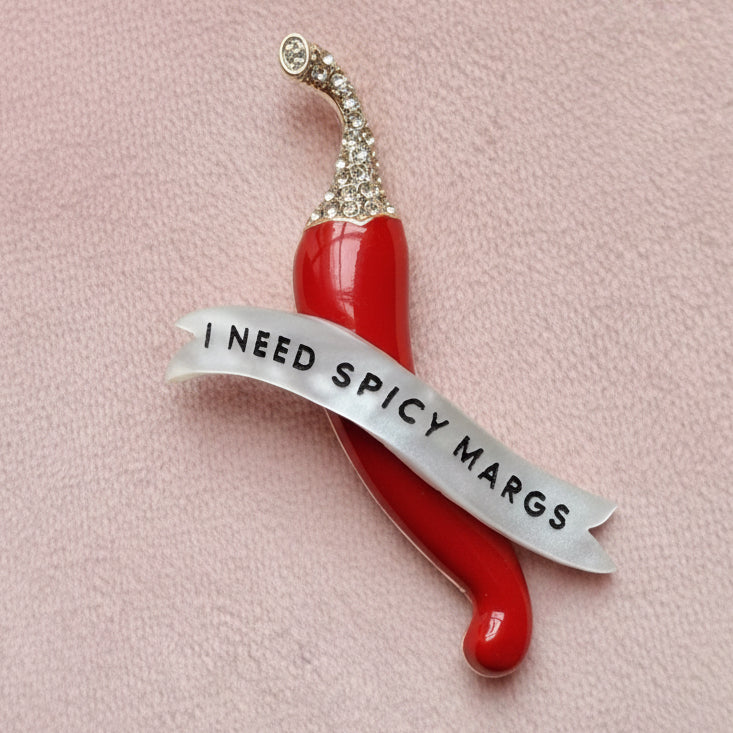 SPICY MARGS, diamanté chilli pepper pin