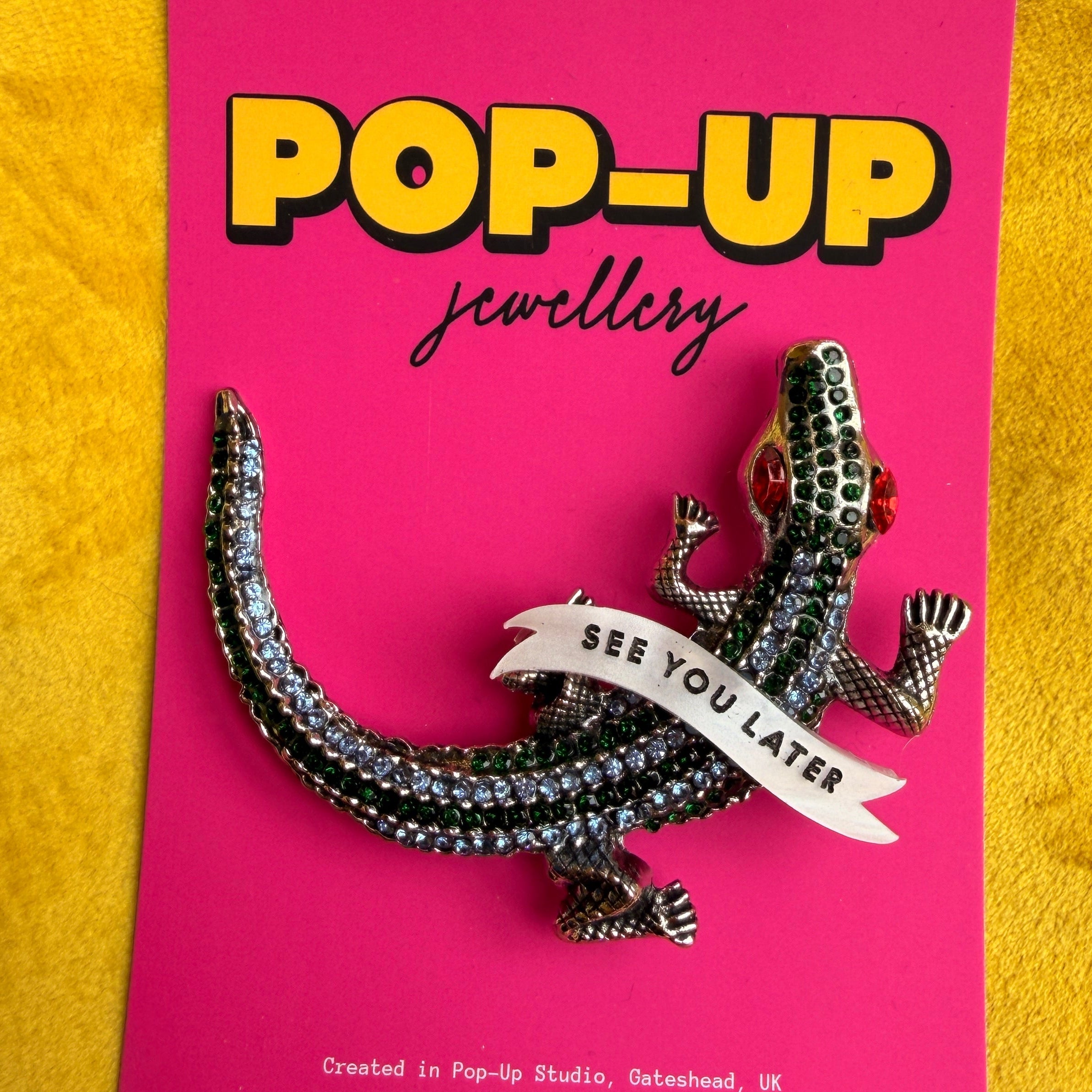 See You Later Alligator - diamanté pin