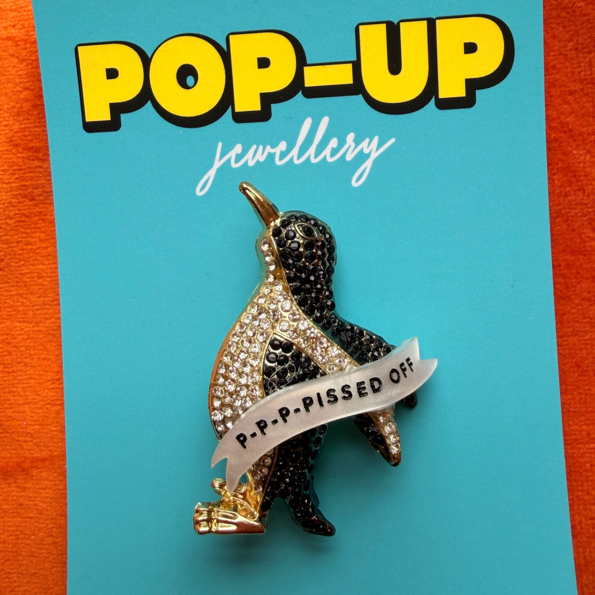 P-P-P-Pick up a Penguin, diamanté pin