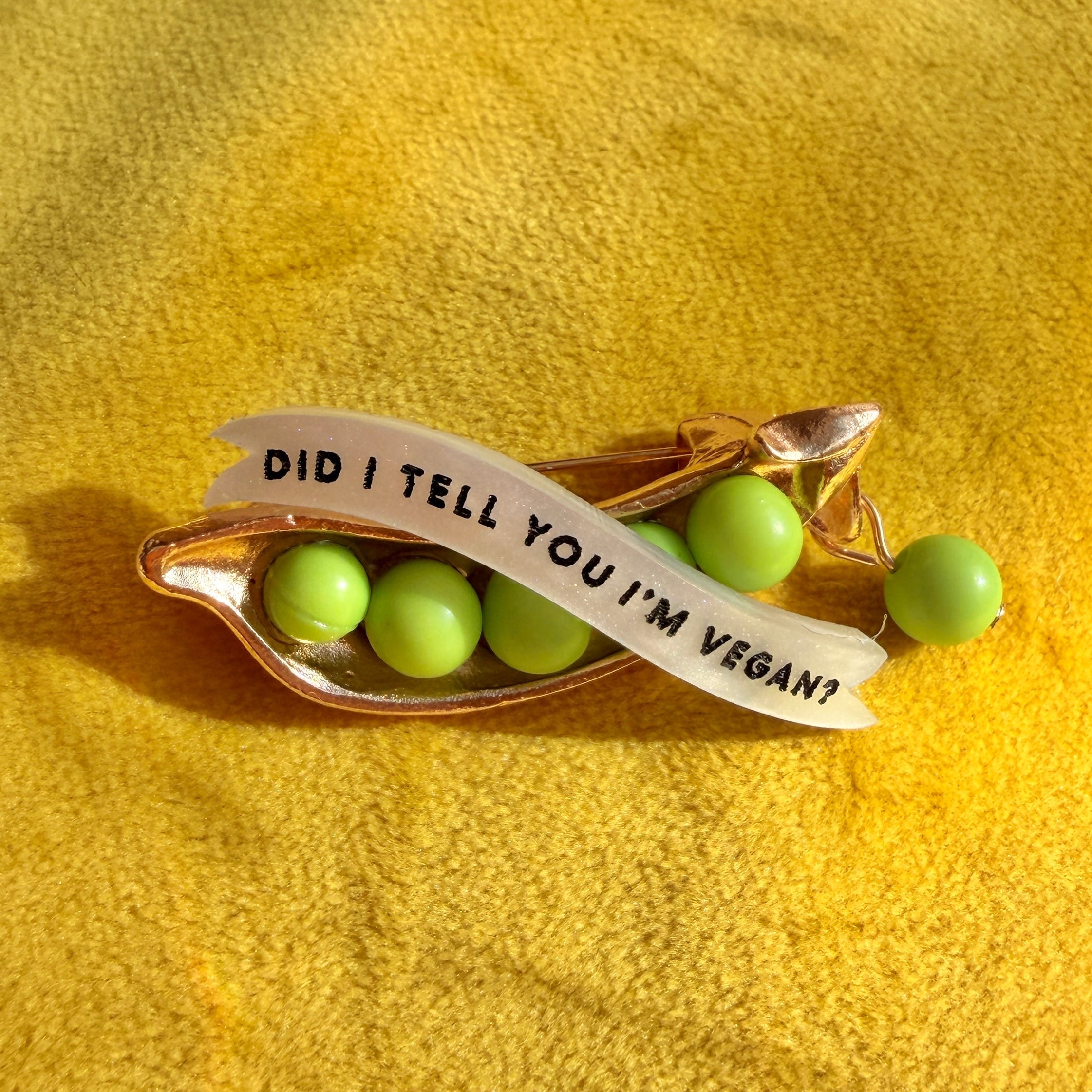 VEGAN Pea pod pin.