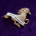 Don’t Rein me in, silver galloping horse pin