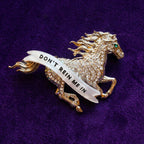 Don’t Rein me in, silver galloping horse pin