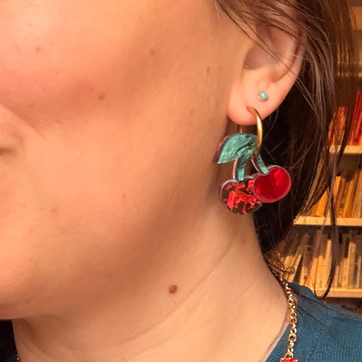 Cherry hoops (match princess necklace)