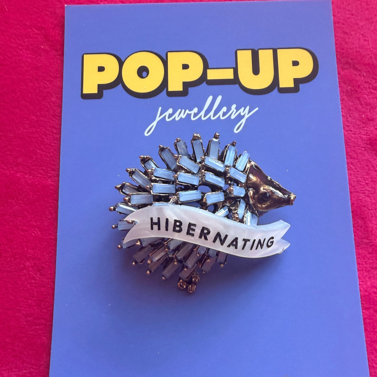 HIBERNATING, diamanté hedgehog pin