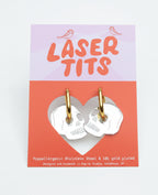 Mirror silver skull hoops