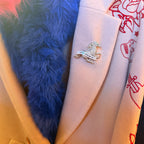 Don’t Rein me in, silver galloping horse pin