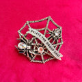 Delete The Group Chat, diamanté spiderweb pin