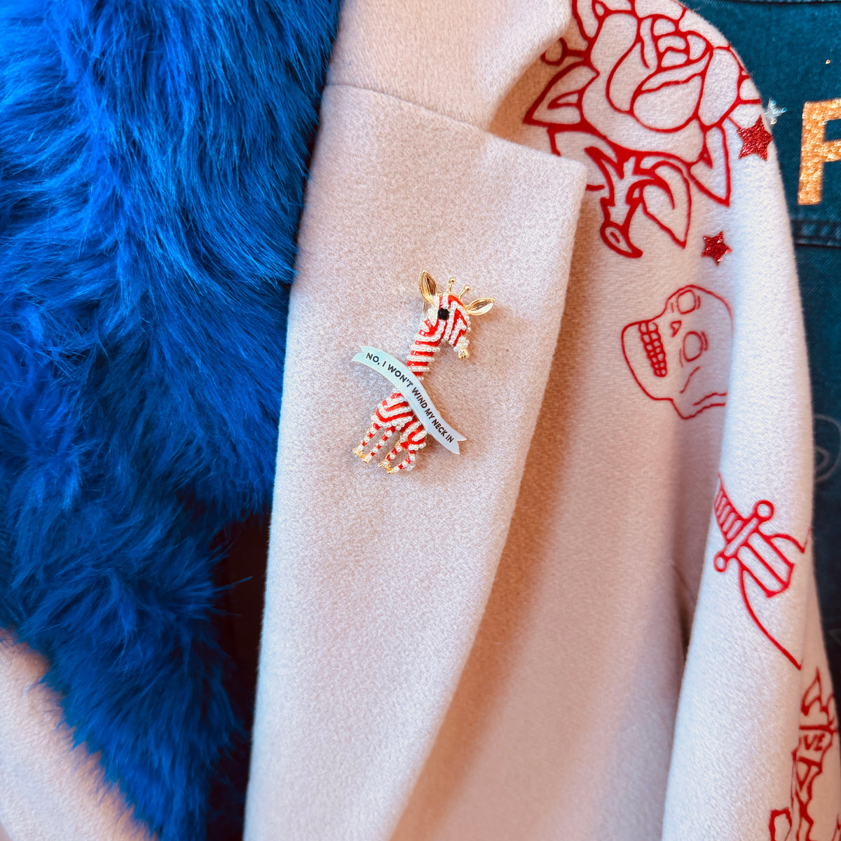 Unapologetic Giraffe Pin