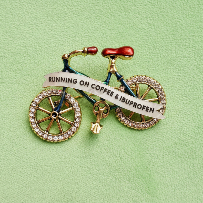 Coffee and Ibuprofen bike pin