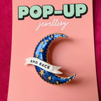 To the moon and back! Crescent moon pin