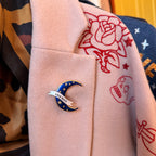 To the moon and back! Crescent moon pin