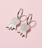 I am going to succeed because I am crazy, rosette earrings.