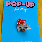 Magic mushroom diamanté pin