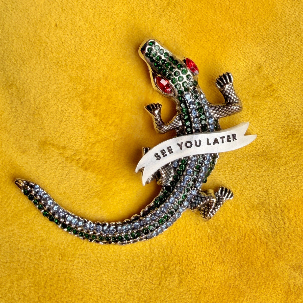 See You Later Alligator - diamanté pin