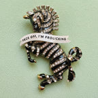 FECK OFF, Frolicking Zebra pin