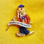 I Am The Walrus, enamel and diamanté pin