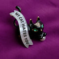 My Cat HATES you, enamel and diamanté pin