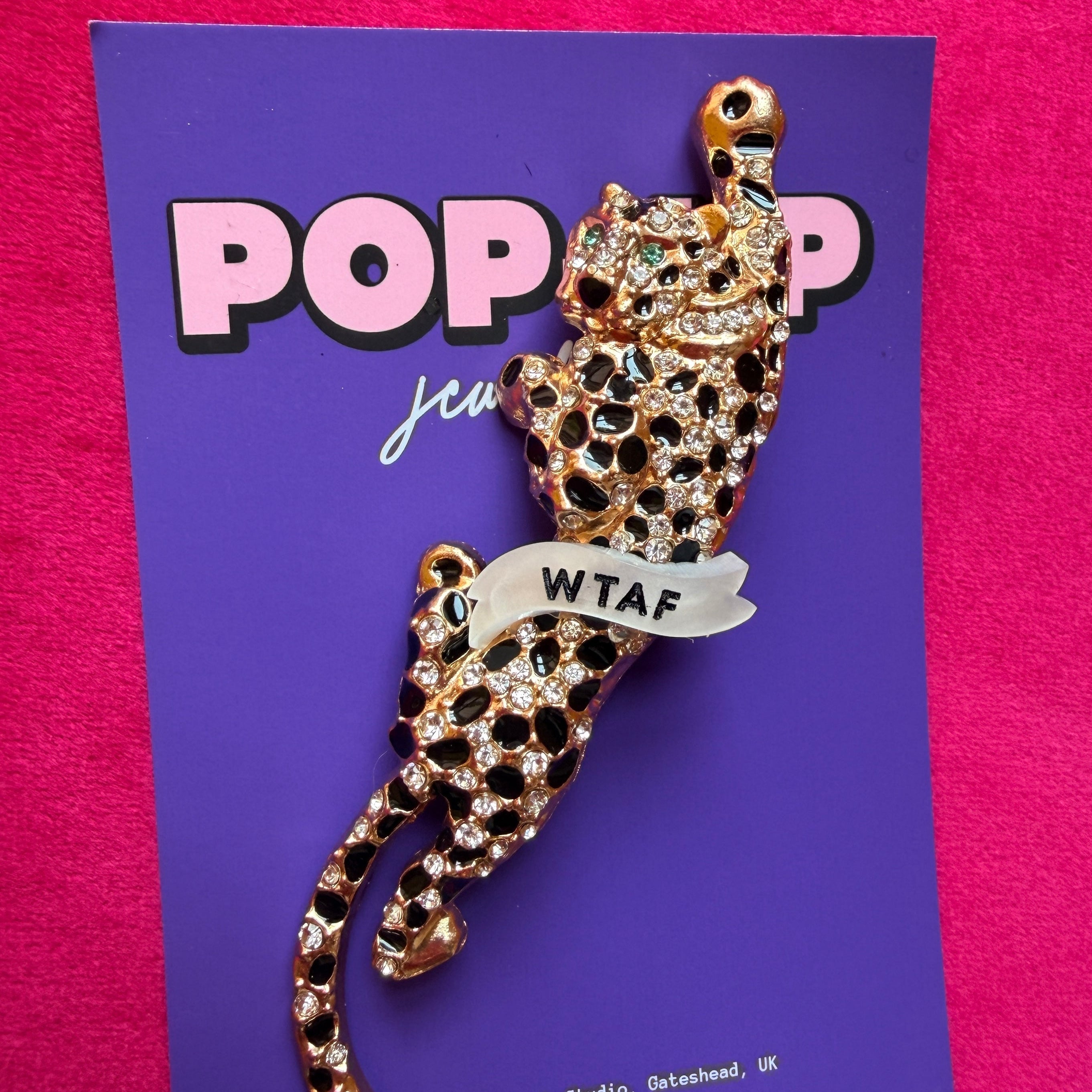 WTAF leopard pin