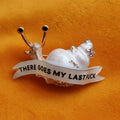 There goes my last fuck, enamel snail pin