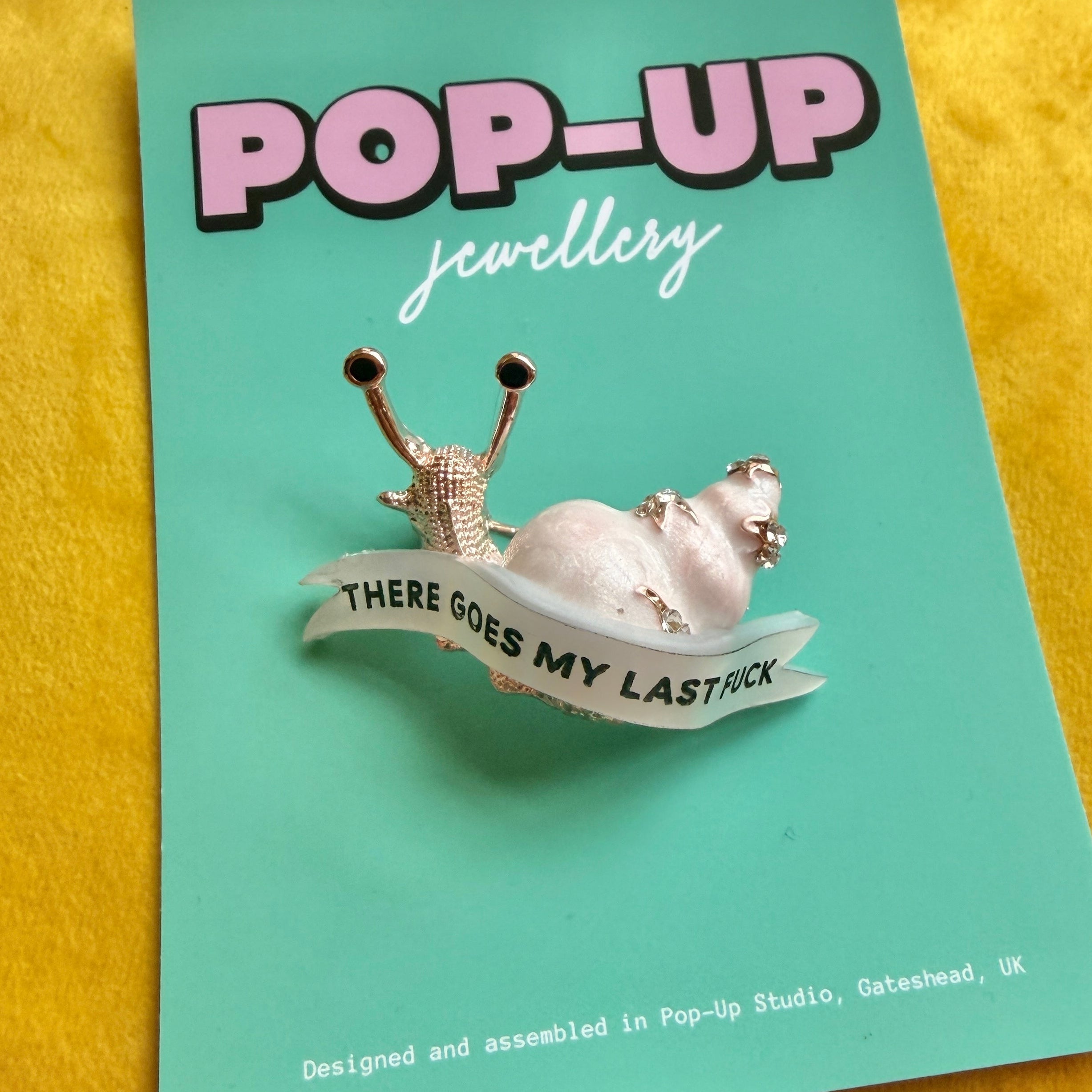 There goes my last fuck, enamel snail pin